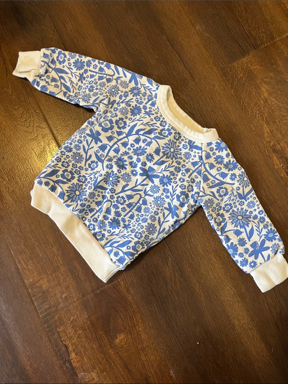 Winter Water Factory Blue Floral Long-Sleeve Pullover Toddler Sweatshirt